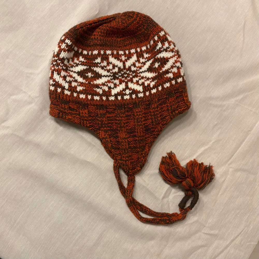 Unisex Adult Woven Winter Hat with Ear Flaps. Ski Cap